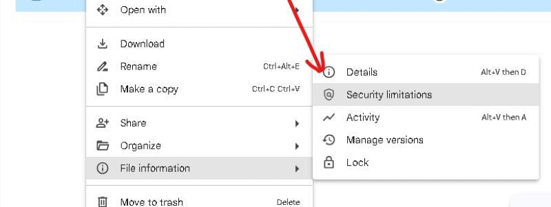 Contextual menu with "Details" highlighted, showing file information options.
