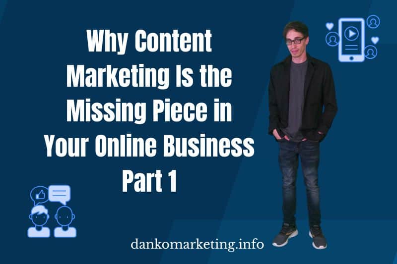 "Content Marketing Missing Piece" graphic with icons and website link.