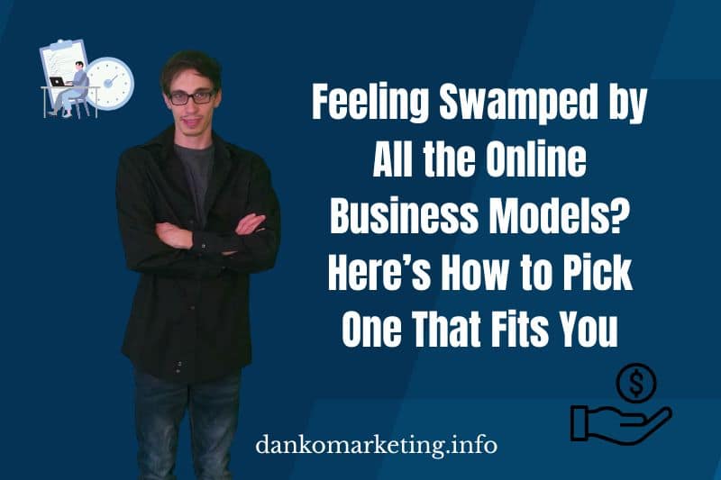 Man with glasses presents online business advice against blue background.