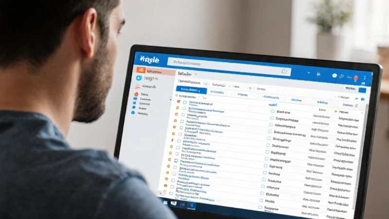 Man using a computer with an open file explorer window.